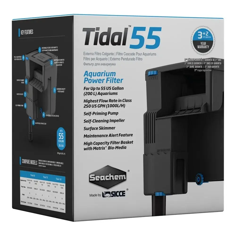 SEACHEM Tidal 55 Şelale Askı Filtre 1000 l/h
